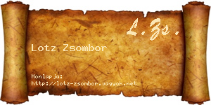 Lotz Zsombor névjegykártya